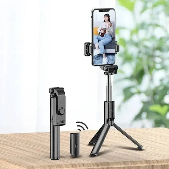 4-in-1 Bluetooth Selfie Stick Tripod | Extendable Stand with Wireless Remote, LED Light & Camera Holder Elite Mall pk