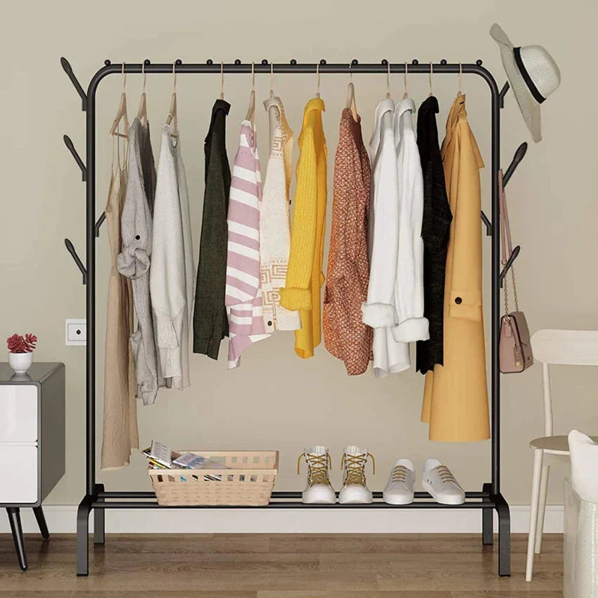 Heavy-Duty Clothes Rack with Shelf | 150x110x40 cm Elite Mall pk