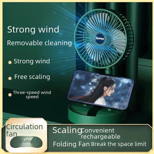 USB Rechargeable Fan Portable Electric Mini Fan Foldable Telescopic Fan Elite Mall pk
