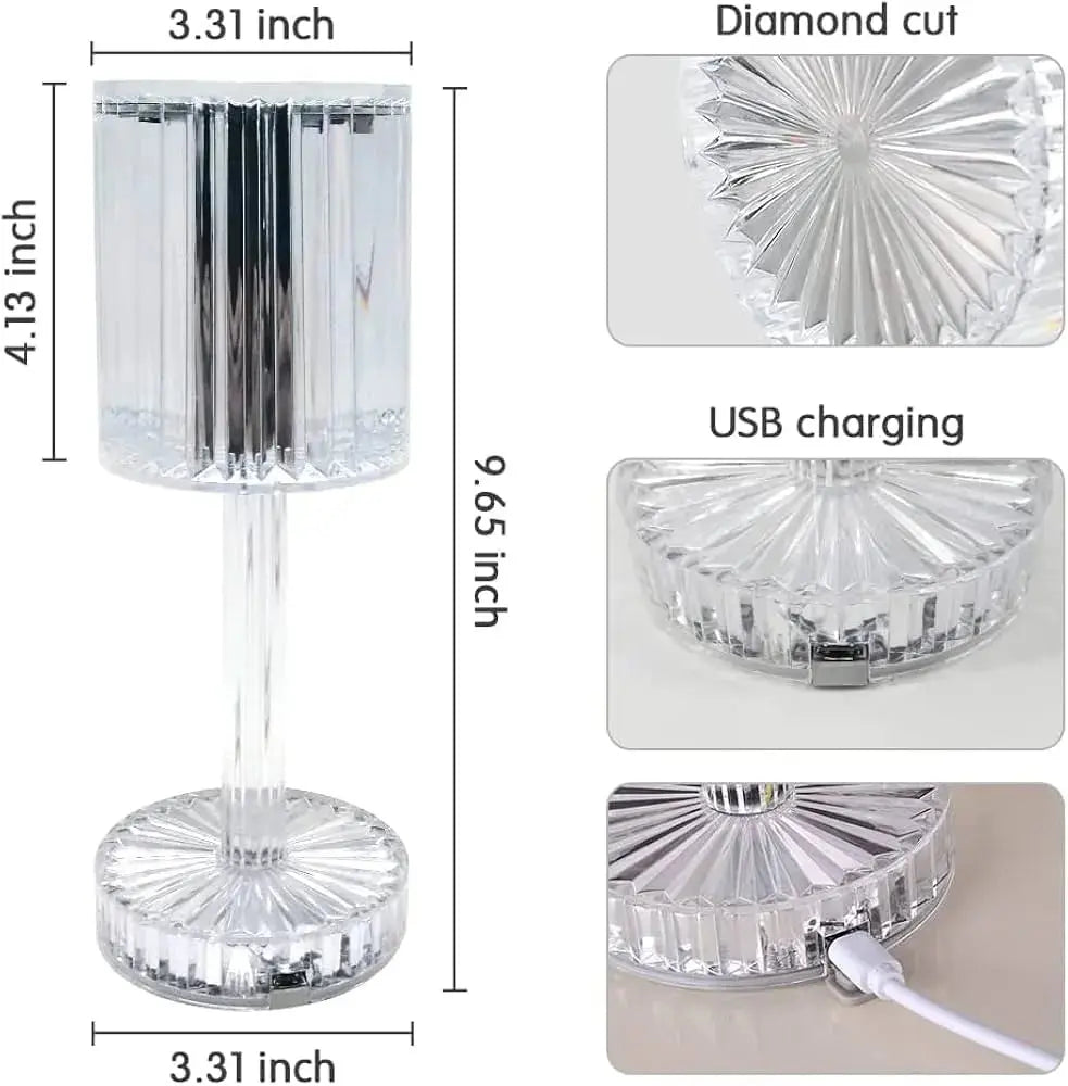 16 Colors Rose Touch Crystal Desk Lamp Elite Mall pk