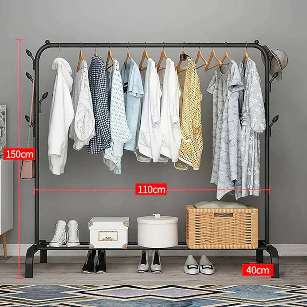 Heavy-Duty Clothes Rack with Shelf | 150x110x40 cm Elite Mall pk