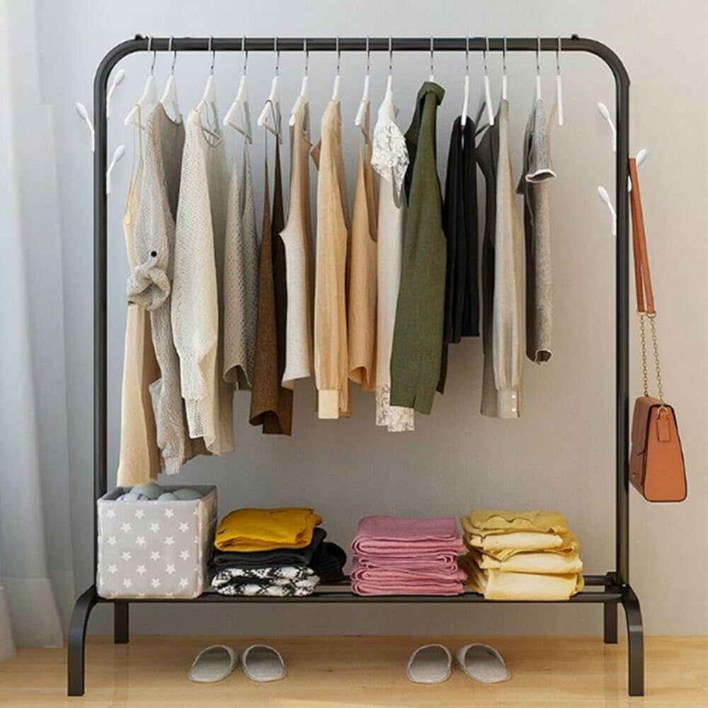 Heavy-Duty Clothes Rack with Shelf | 150x110x40 cm Elite Mall pk